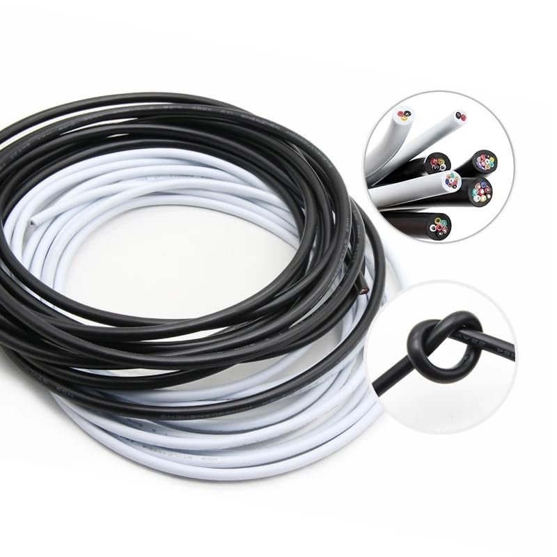 Cables electrónicos Blancos UL2464 de 2~10m 30 28 26 24 22 20 18 16 14AWG Canal de Control de señal 2 3 4 5 6 7 8 9 Cables de Audio de 10 núcleos(3 Cores,10 Meters,20AWG)