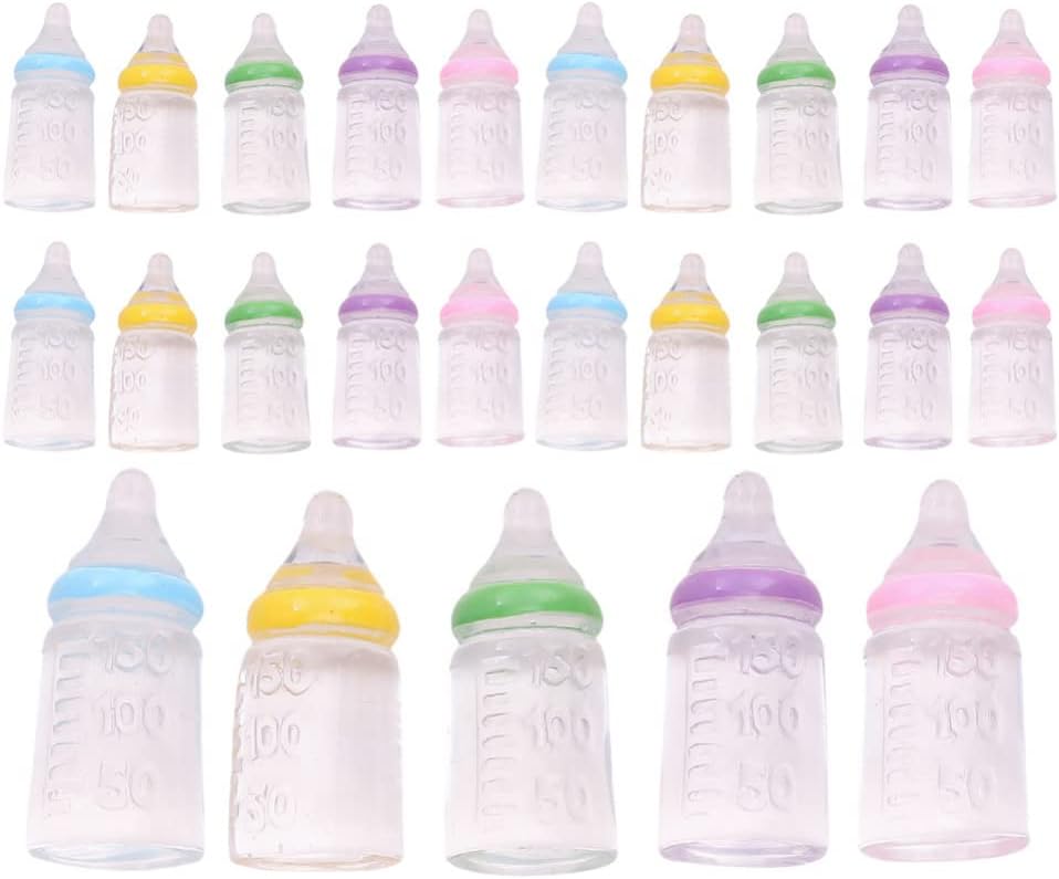 Toddmomy 30Pcs Miniature Baby Bottles – Fillable Candy Bottles for Baby Shower Decorations, Baptism Party Supplies & Birthday Party Favors (Assorted Colors, 2X1Cm)