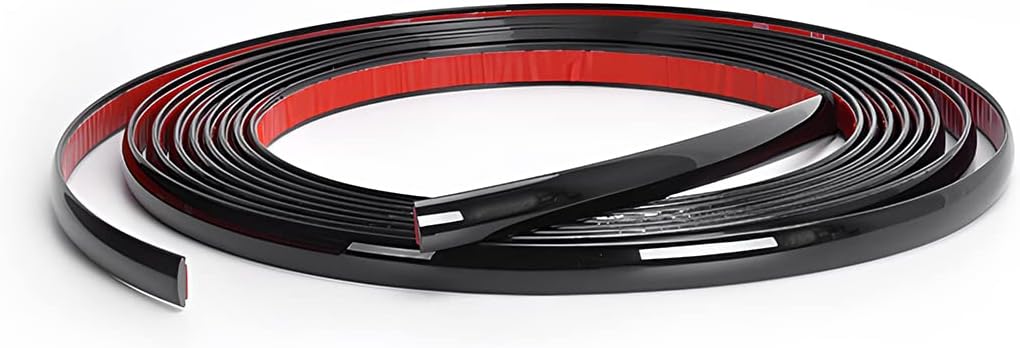 Car Interior Trim Strips, 16.5ft/5M Chrome Strips for Cars, Side Body Chrome Trim Strip, Automotive Chrome Trim Molding for Car, Truck, RV, Door Window Scratch-Proof (12mm, Black)