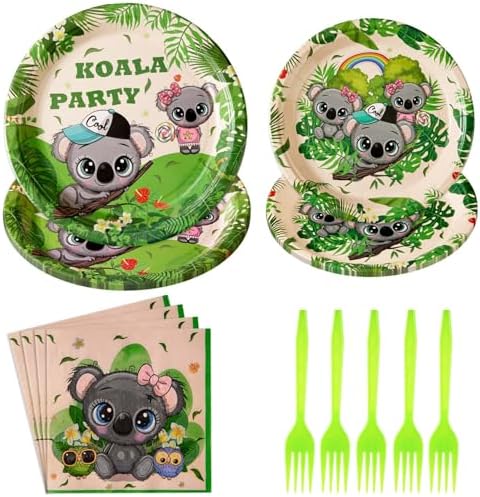 Amazon.com: APOWBLS Koala Party Supplies For Birthday & Baby Shower ...