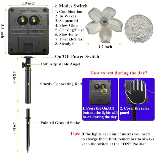 Xingpold SFSLR007 Solar String Flower Lights Outdoor Waterproof thumb #5