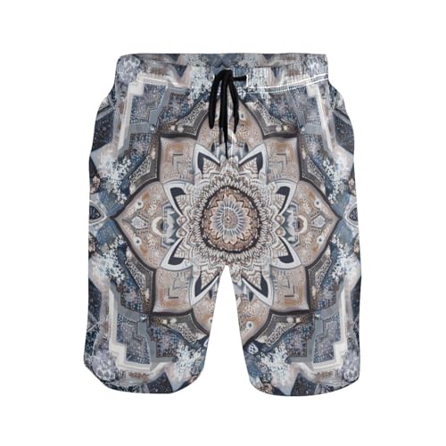 Mens Swim Trunks Quick Dry Bathing Shorts with Mesh Lining 4 Way Stretch Board Beach Swimwear with Pockets