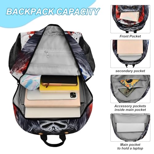 ALAZA King Kong Blue Red Backpack and Lunch Bag Set for Girls Boys Kids School Bag Bookbags Elementary Back Pack Casual Daypack4