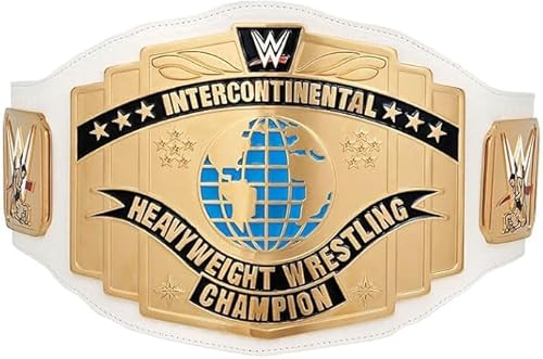 ZYNDAR White Intercontinental Style Wrestling Belt – Heavyweight Fan Championship Replica for Adults World Heavyweight Wrestling Belt Adjustable Leather Belt – White/Gold