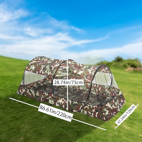 Image of CMINGJ Portable Mosquito Net Foldable Pop-Up Travel Mosquito Net for Bed Free Installation-Suitable for Baby Adults Bedroom, Camping, nap, Patio with Bottom Zippe Extra Large (Camouflage)