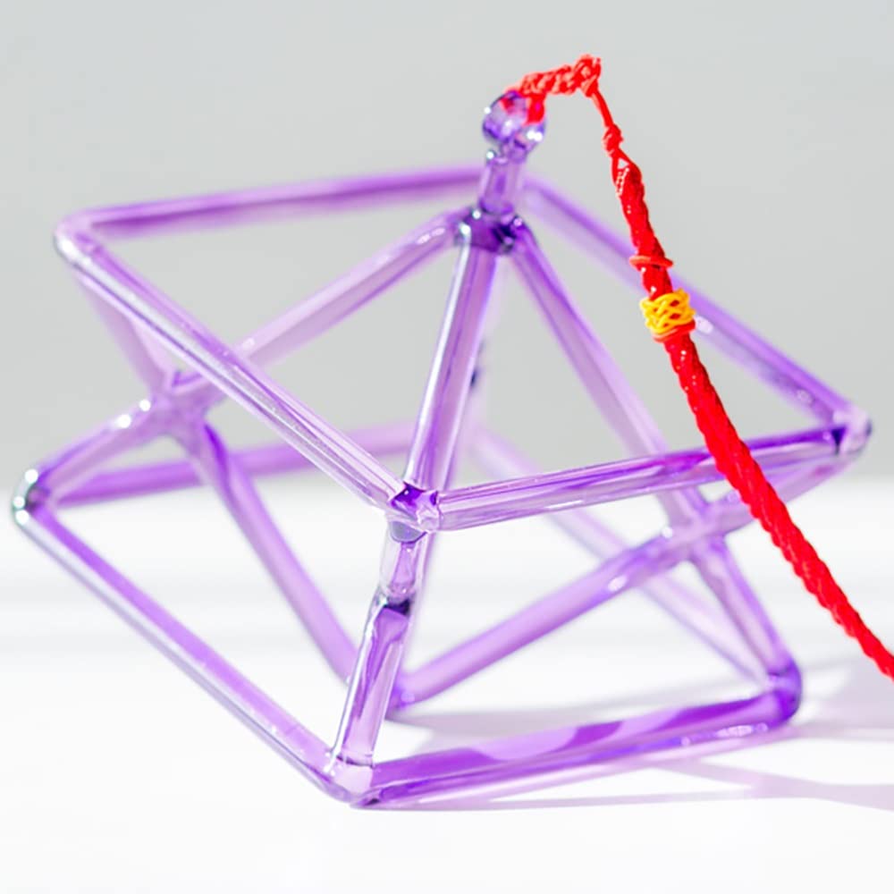 Piramide di Cristallo Sonora, Strumento Musicale Perfetto per i Chakra, per la Meditazione, l'equilibrio del Corpo e la Regolazione emotiva, Viola - 15 cm