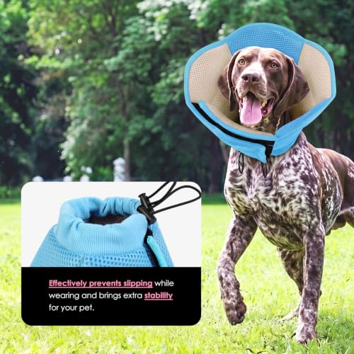Image of AOFITEE Large Dog Cone - Adjustable Dog Cone to Stop Licking, Foldable Extra Large Cones Dogs for Wound Healing, Pet Elizabethan Cones Collar After Surgery, XL Fabric Pet Neck Collar, X-Large