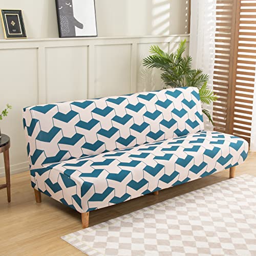 Livego Armless Futon Slipcovers Stretch Folding Sofa Bed Cover With Elastic Bottom, Printed Fitted Couch Cover Furniture Protector For Pets, Kids #TOP6