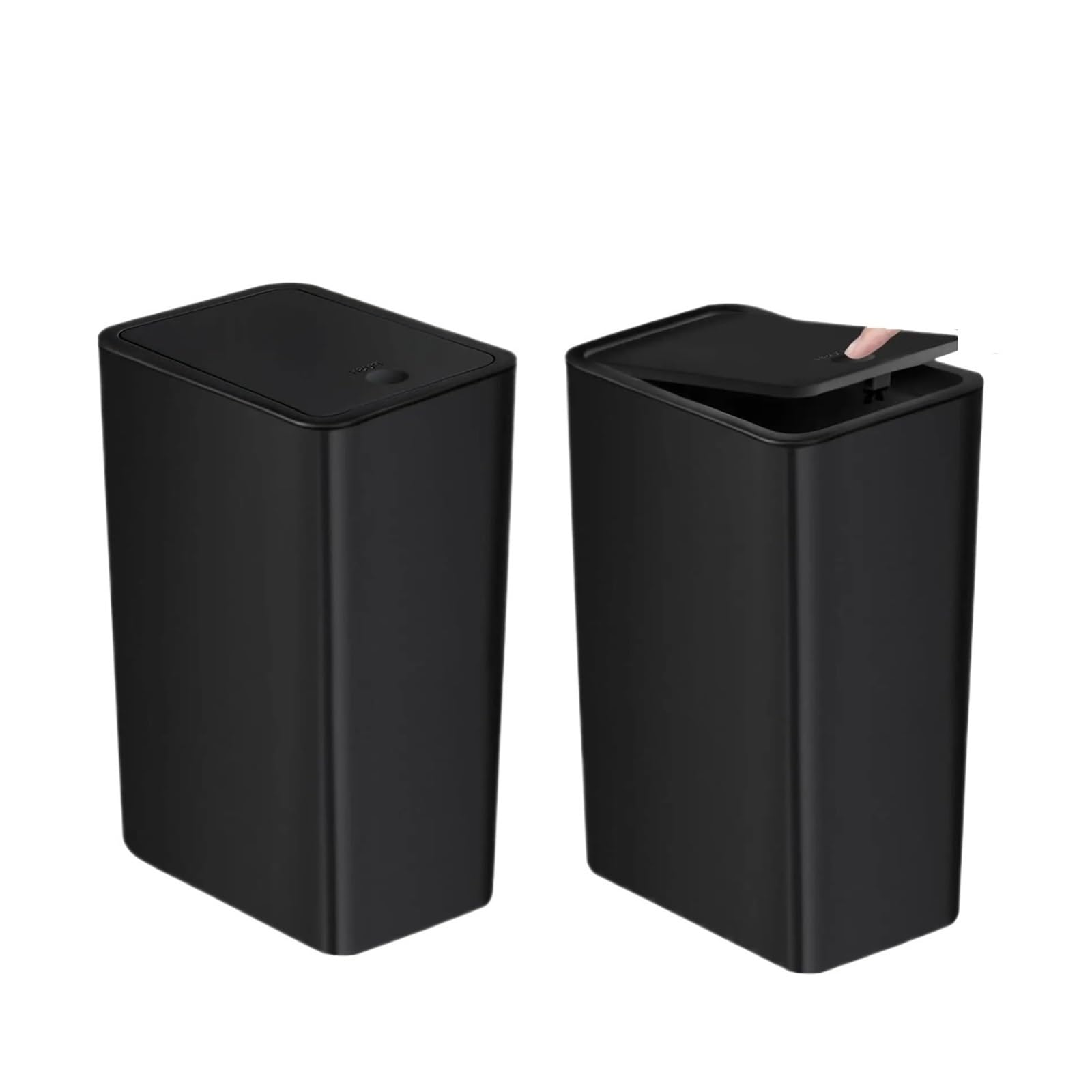 Poubelle De Voiture Poubelle De Salle Bain-10L Petite avec Couvercle À Pression pour Toilettes Chambre Salon - Plastique Pop-up Poubelles Véhicule(2 Pack Black)