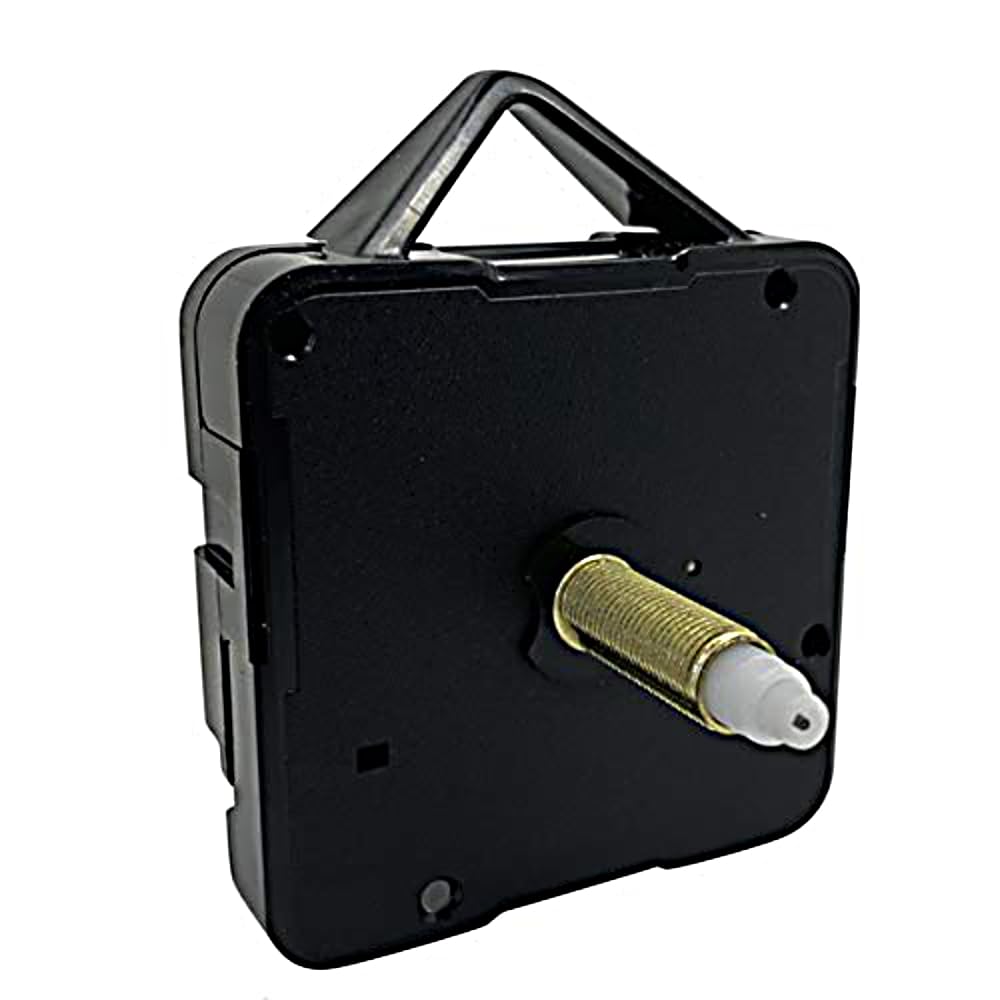 Dans Clock Shop Black New Replacement Ticking Quartz Clock Movement Mechanism Motor Battery Operated For Repair Rohs (Extra Long - Gold Thread 20Mm - Total Spindle 27Mm)