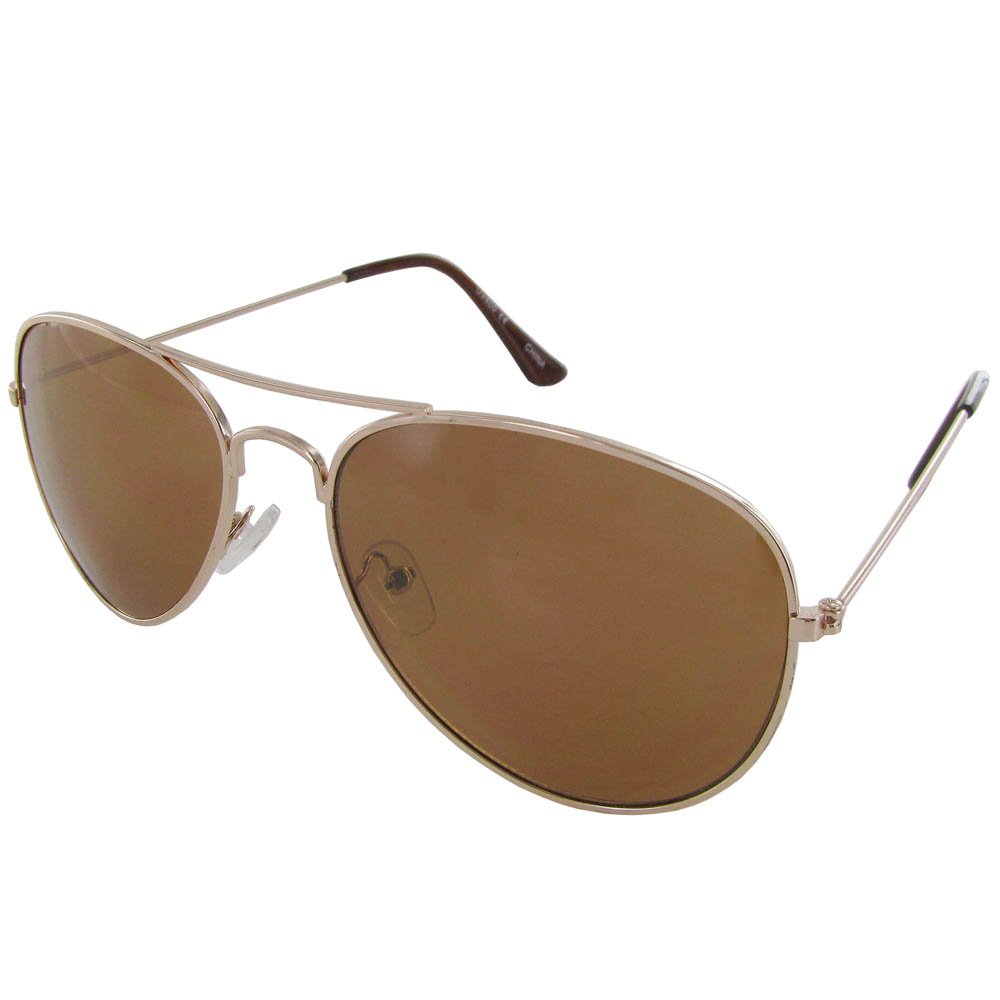 J0894 Classic Aviator Style Sunglasses, Gold-Brown
