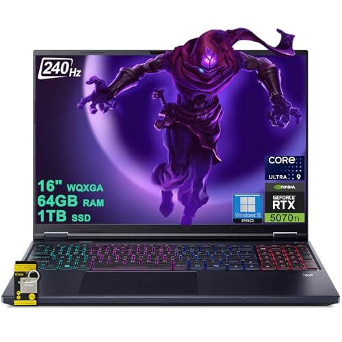 Image of Acer Predator Helios Neo 16S AI Gaming Laptop 16 inch 2560x1600 OLED 240Hz (100% DCI-P3) Intel 24-core Ultra 9 275HX 64GB DDR5 1TB SSD GeForce RTX 5070 Ti GDDR7 DLSS4 (Up to 992 AI Tops) Win11Pro ICP Hub