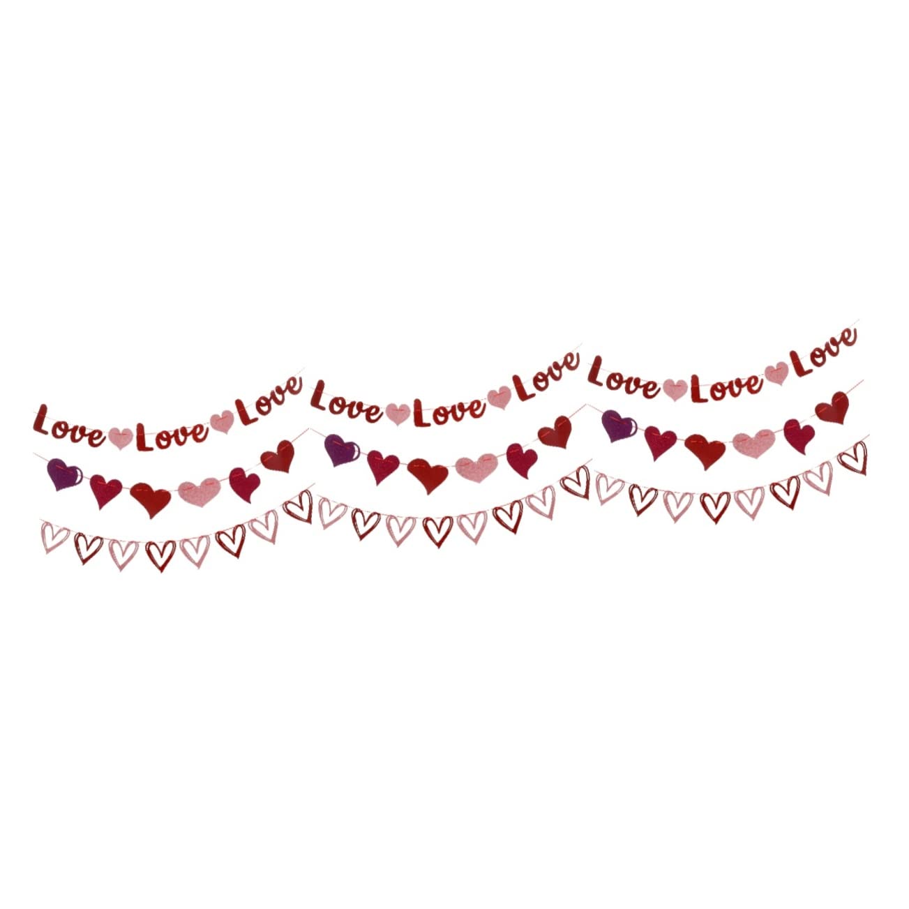 Garneck 3 Set Amore Amore Tirare Fiore Bandiera Decorazioni Contento Di Buon Compleanno Orpello Anniversario Ghirlande D'oro Arredamento Biglietti D'auguri Carta 3 Pezzi * 3