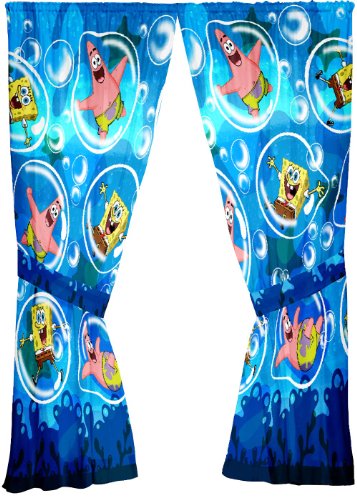 Sponge Bob Playful Bubbles 63-Inch Drape