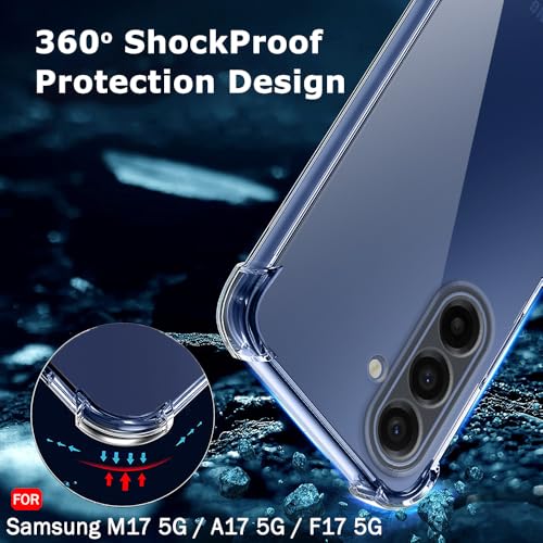 Image of TheGiftKart Transparent Crystal Clear Back Cover Case for Samsung Galaxy M17 5G / A17 5G / F17 5G| Shockproof Soft TPU Case | Cushioned Edges for Ultimate Protection Back Cover Case (TPU, Transparent)