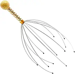 Massageador de Cabeça com 12 Hastes, Metal e ABS, Alívio de Tensão e Estresse, Cores Sortidas