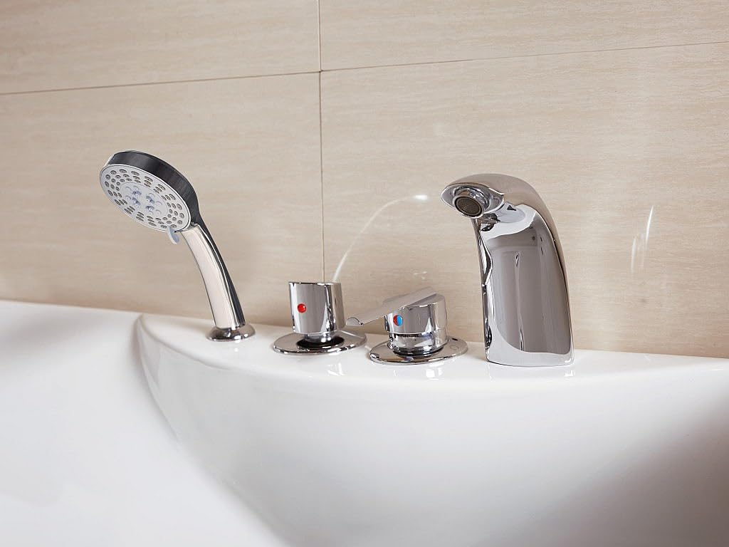 Vente-unique - Baignoire balnéo - 150 x 75 x 54,5 cm - Blanche - Angle droit - 1 place - 140 L - GAVINO