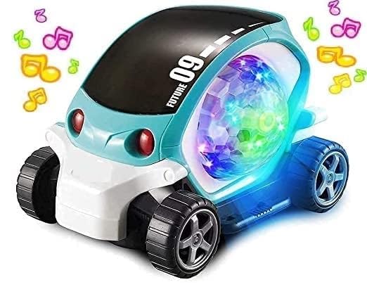 360-Degree Rotating Stunt Car | Musical Stunt Car | Bump & Go Toy with Colorful Flashing Light & Music | for Kids & Toddlers (Multicolor)