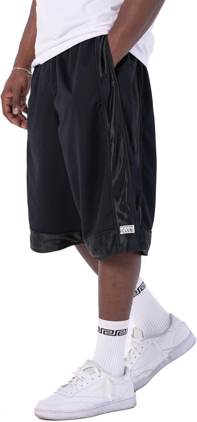 Pro Club Men's Heavyweight Mesh Basketball Shorts, Black, Large