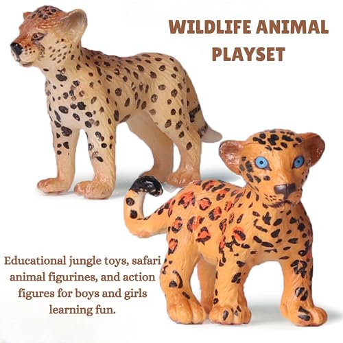 Image of 6PCS Realistic Leopard Animal Toys for Kids 3+ | Wildlife Jungle Animals Miniature Toy Cheeta Action Figures Playset for Boys and Girls Birthday Gift for Children Decoration & Educational Item