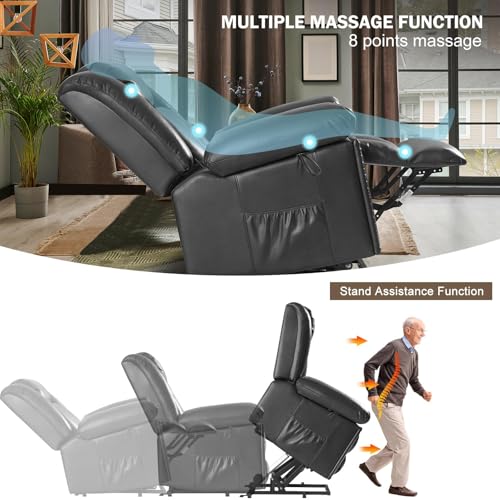 Sillón eléctrico reclinable con calor y masaje miniatura 4