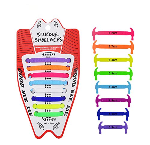 Wedecor - Cordones de zapatos Unisex-Niños Shoelace Black Rainbow