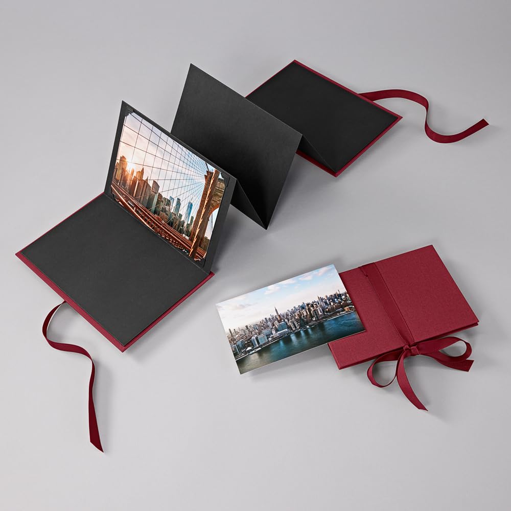 Semikolon 353236 Leporello Grande A5 15 x 21 cm - 14 foto 13 x 18 cm - Album fotografico a fisarmonica - nero