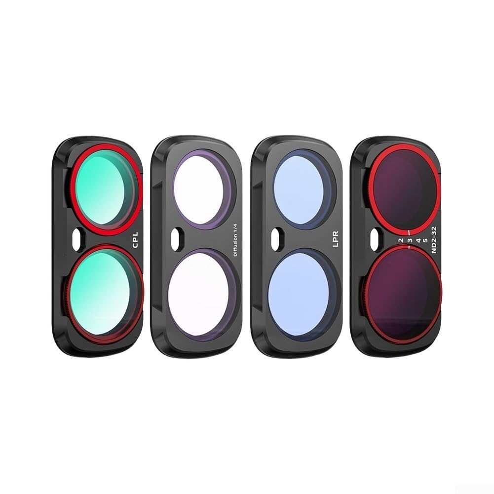 ND Filter CPL Set für Insta360 Luna für ultra – Optikglas Polarisationsfilter Kit mit ND16 Schwarzweich für Vlogs(4 in 1)