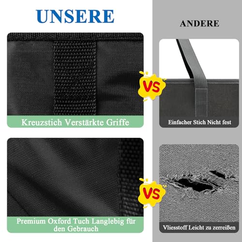 Beautyshow Kühltasche, 40L Große Einkaufstasche, Dauerhaft Picknicktasche mit Taschen und Metallring, Faltbar Thermotasche Isoliertasche für Einkauf Picknick Camping Strand BBQ Outdoor Reisen Auto