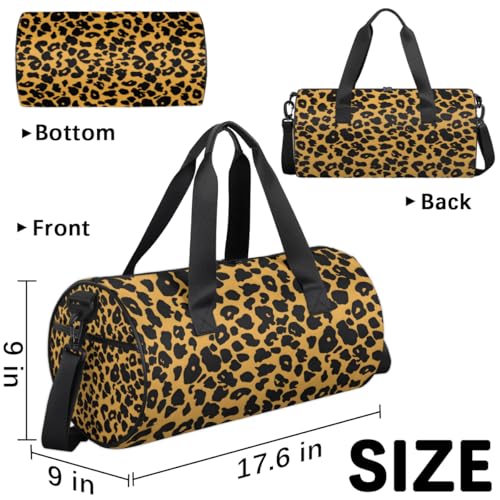 Lightweight Travel Duffle Bag Leopards Print Gym Bag for Women Men Stylish Small Duffle Bag for Fitness Yoga Travel Overnight Sport2