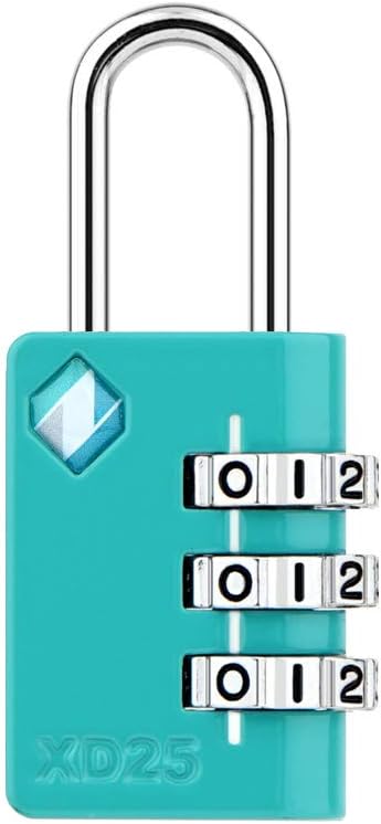 Zarker XD25 3-Digit Combination Mini Padlock in Emerald color