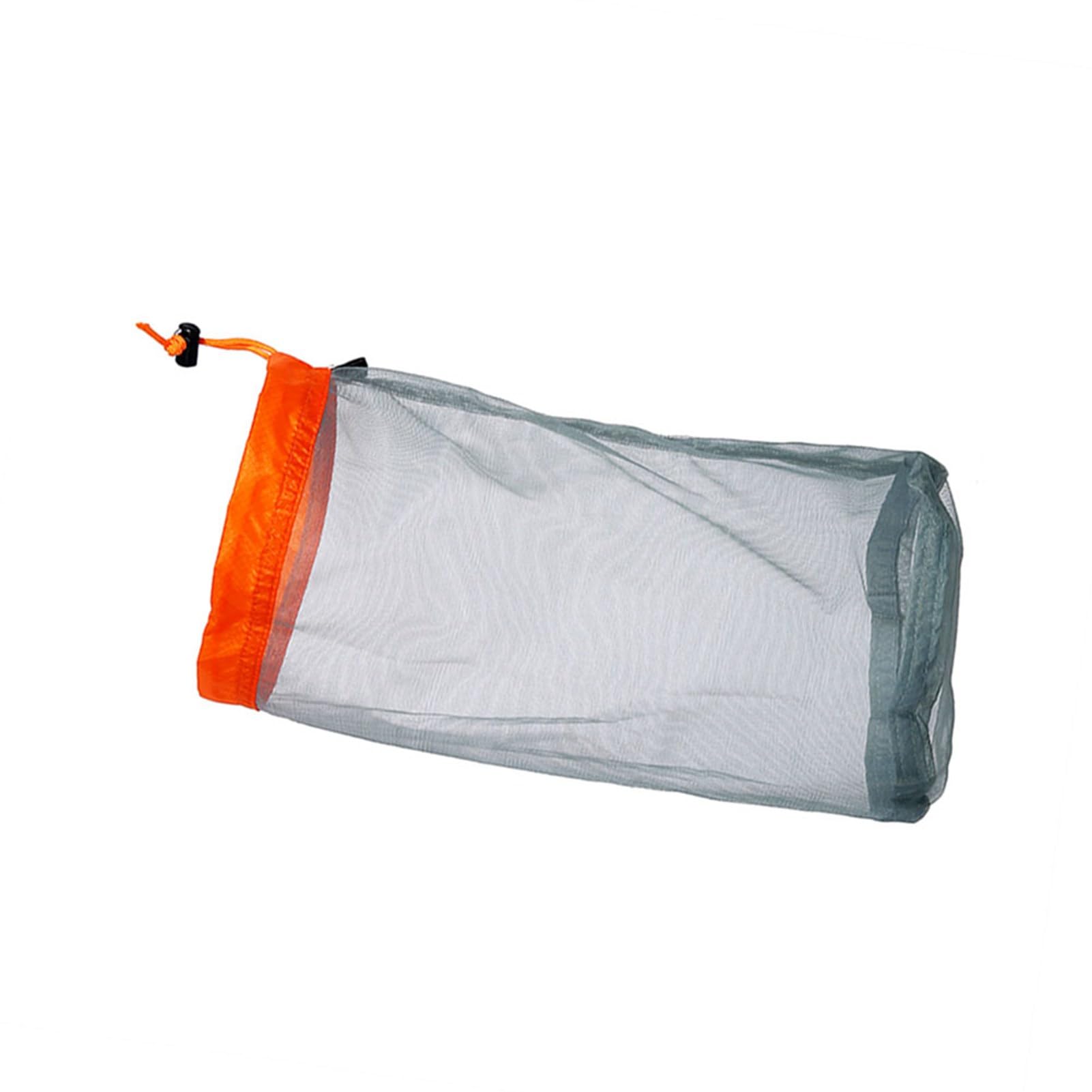 Bolsa de malla transpirable, resistente nylon gran capacidad con cordón para deportes, camping y hogar