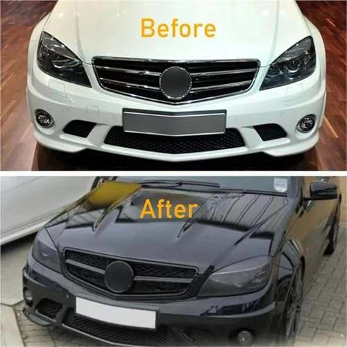 Calandre W204 Mercedes Classe C lifting argenté pour capot - 3