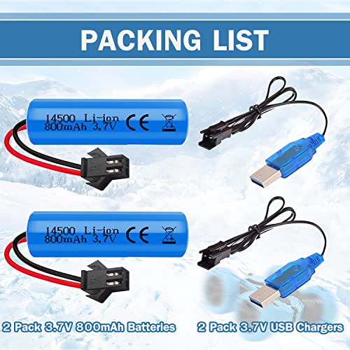Image of 3.7V 800mah Li-ion Battery 2Pack with USB Chargers SM-2P Plug RC Rechargeable Battery Compatible with Remote Control Cars E35 DE38 DE40 DE50 DE55 TB202 TM141 Toy Cars 2Pack