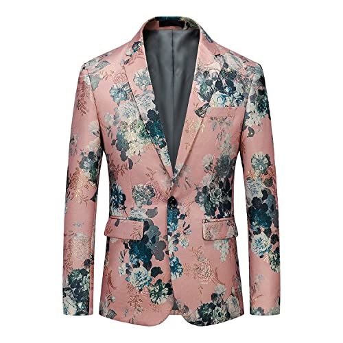 MOGU Mens Printed Blazer Jacket Sports Coat