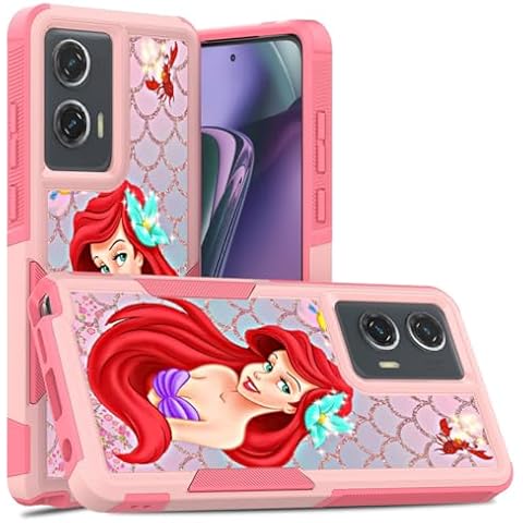 CASE TOWN for Moto G Stylus 5G 2024, Moto G Pure, Dual Layer Heavy Duty Shockproof Defender Case Silicone Protective Armor Women Girl Phone Covers for Motorola Moto G Stylus 5G 2024 (Cute Mermaid) Cover