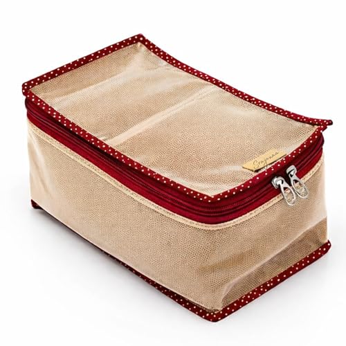 Image of Women's 15 Pieces Combo Marriage Bridal Jewellery Organiser Jewellery Box, Storage Bag, Vanity Box for Bridal Jewelry, Bangles, Necklaces, Earrings & Accessories