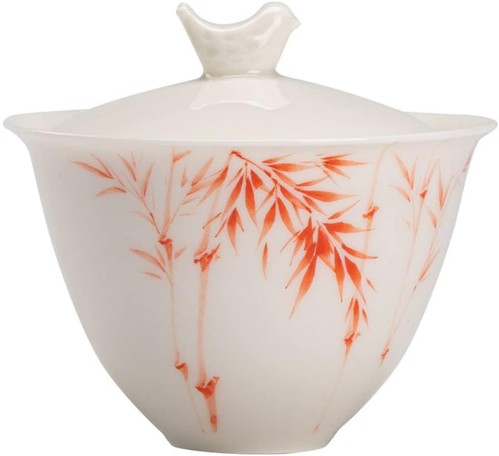 150ml Hand Painted Ceramic Bamboo Pattern Gaiwan Bowl Kung Fu Tea Set Tureen Decorate