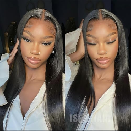 Image of ISEE HAIR Straight Lace Front Wig Human Hair Wear Go Glueless Wig 18 Inch