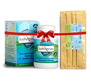 SudhAmruta Ayurvedic Immunity Booster Tablets | Immunity Booster for Kids and Adults 60tab x Pack of 1 and MEDICO EXPERTS Cotton 2 PLY face Mask Qty -1