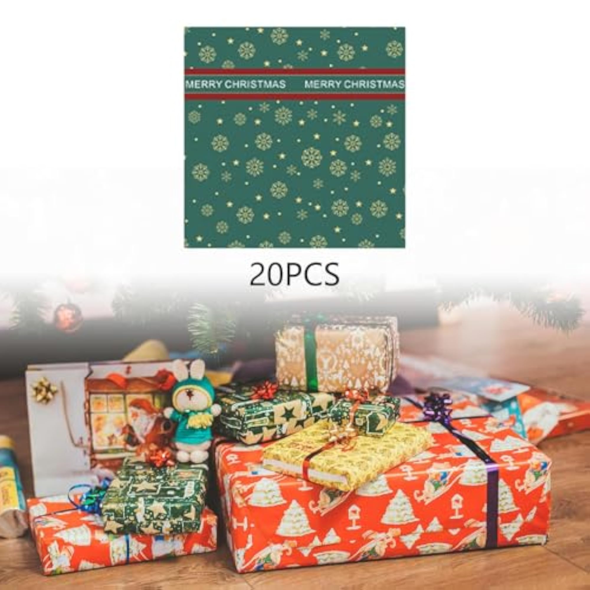 20 Pieces Gift Wrapping Paper Christmas Waterproof