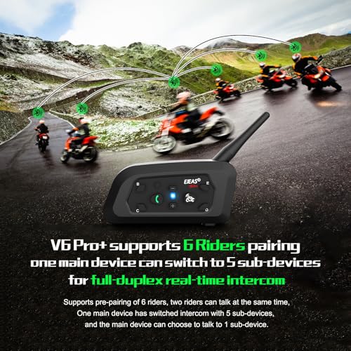 Intercomunicador Casco Moto EJEAS V6 Pro+ Bluetooth 5.1 Interfaz Tipo C 5