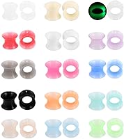 Xpircn 30pcs Silicone Ear Gauges Tunnels Plugs - 15 Pairs Flexible Double Flared Stretchers for Men Women (8g-1")