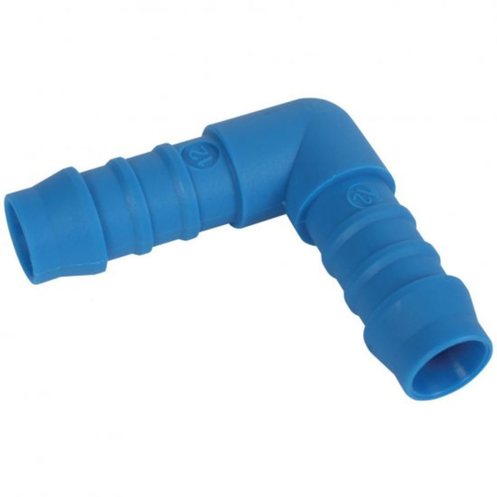 Tefen Blue 16Mm 90 Degree Elbow Plastic Nylon Barbed Tubing Connector Fuel Water Oil Rubber Pipe Joiner Hose Inline Repair