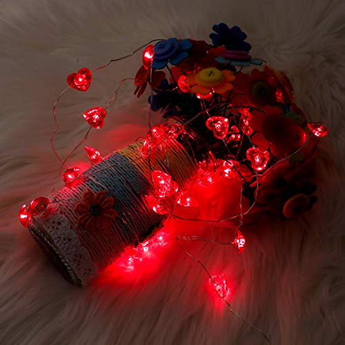 Qpout Valentine Heart Shaped String Light Battery