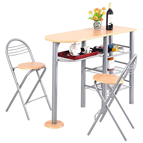 Chsgjy Pub Dining Set Counter Height 3 Piece Table And Chairs Set Breakfast Kitchen By Chsgjy #TOP2