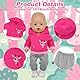 Baby Puppen Kleidung für 14-18 Zoll Babypuppen, 4 Stück Süße 34-45cm Rosenrots Sikahirsch Puppenkleidung, Rosenrots Sikahirsch Hoodie + Graue Hose + Socken + Kleiderbügel, Geschenke für Kinder