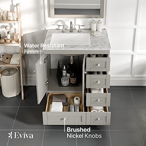Eviva-Acclaim-28-Inch-Vanity-With-Sink–Grey-Small-Bathroom-Vanity-With-Sink-28-Inch-Marble-Top-And-Porcelain-Sink-Bathroom-Sink-Cabinet-Stylish-Single-Sink-Bathroom-Vanity-For-Modern-Bathrooms Eviva Acclaim 28 Inch Vanity With Sink–Grey Small Bathroom Vanity With Sink 28 Inch Marble Top And Porcelain Sink Bathroom Sink Cabinet Stylish Single Sink Bathroom Vanity For Modern Bathrooms
