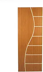 Porta de Madeira Frisada Cantareira MGM 210cmx70cm Melamínico Mogno