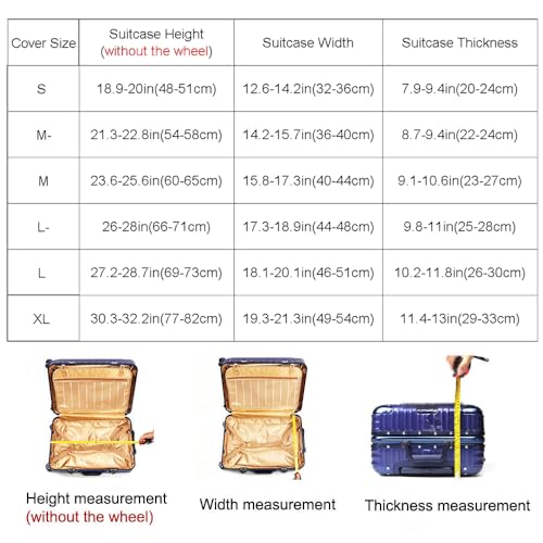 MosaiRudo Thicker Luggage Cover Elastic Suitcase Cover Protector Fits 18-32 Inch Suitcase Travel Accessories (World Map, L)3